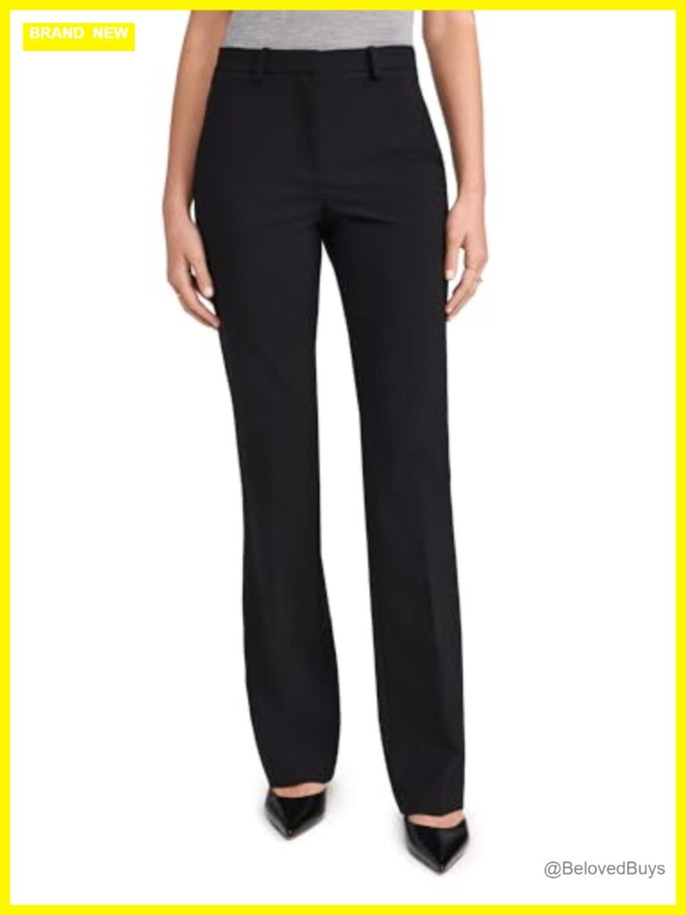 Theory Slim Trousers Wear to Work Slacks Straight Leg Mid Rise